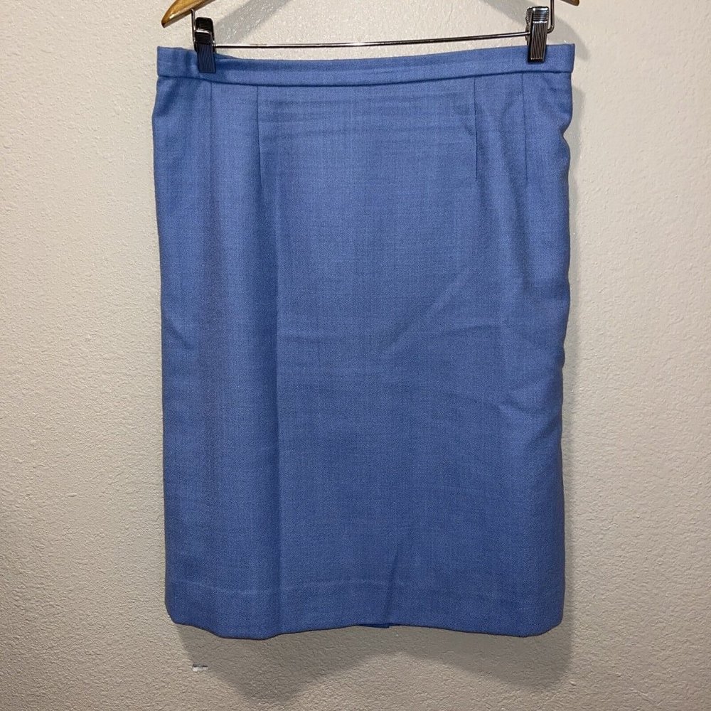 Pendleton Vintage Pure Virgin Wool Pencil  Midi Skirt Lined Size‎ 14 Blue